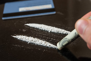 Image showing Two line of cocaine