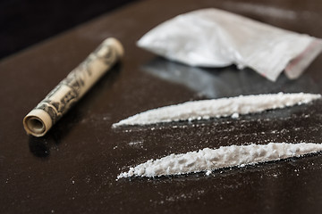 Image showing Two line of cocaine