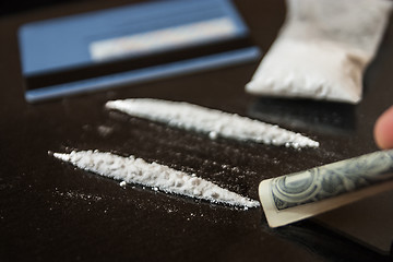 Image showing Two line of cocaine