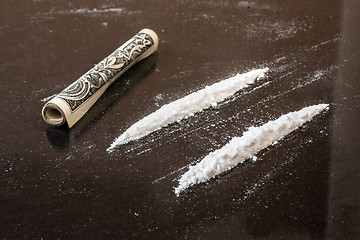 Image showing Two line of cocaine