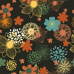 Image showing Seamless texture with flowers