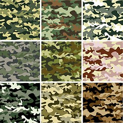Image showing 9 Set of camouflage pattern
