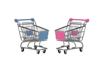 Image showing Two shopping carts