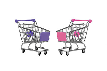 Image showing Two shopping carts
