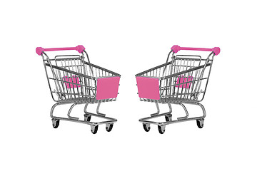 Image showing Two shopping carts