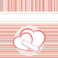 Image showing valentine's paper love heart postcard background