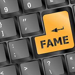 Image showing Computer Keyboard with Fame Key