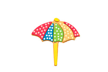 Image showing Beach umbrella on white