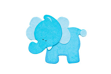 Image showing Blue elephant on white