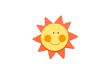 Image showing Smiling sun isolated on white.