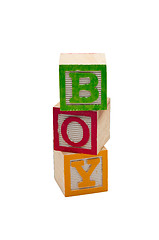 Image showing Blocks that say the word Boy.