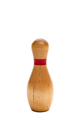 Image showing Wooden Bowling pin isolated on white.