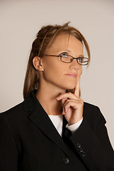 Image showing Business woman thinking