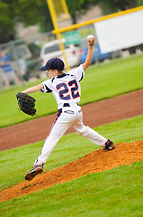 Image showing Little league baseball pitcher