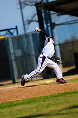 Image showing Little league pitcher