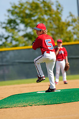 Image showing Little league pitcher