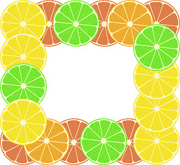 Image showing Lemon fruit, lime fruit, orange fruit. colorful citrus fruit background