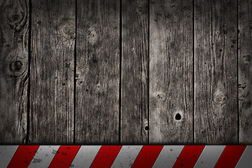 Image showing wooden background with warning bar
