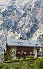 Image showing Challet in Dolomites Mountains