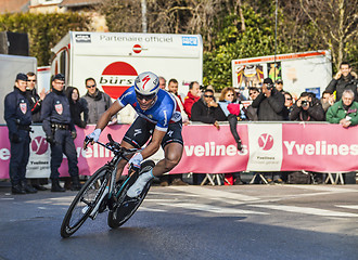 Image showing The Cylist Chavanel Sylvain- Paris Nice 2013 Prologue in Houille