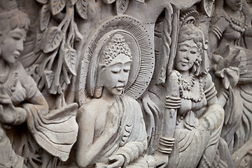 Image showing Bas-relief - story of Buddha's life