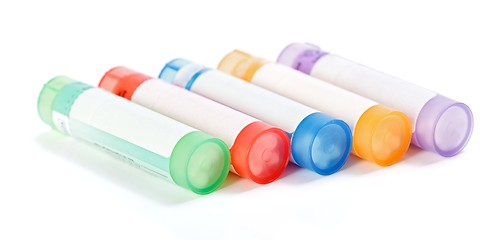 Image showing Colorful homeopathic medication containers