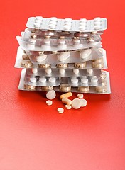 Image showing Pills in front of stacked blister