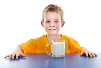 Image showing Smiling boy with milk mustache