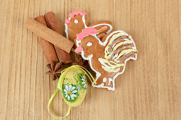 Image showing Easter ginger breads and cinnamon