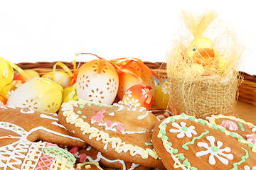 Image showing collection of easter ginger breads and eggs