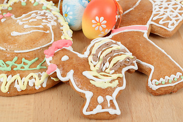 Image showing collection of easter ginger breads and eggs