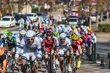 Image showing The Peloton- Paris Nice 2013 in Nemours