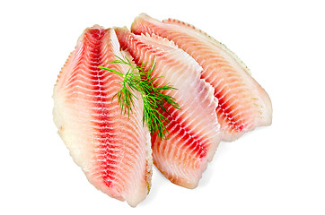 Image showing Fillets tilapia with dill