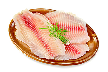 Image showing Fillets tilapia in a pottery