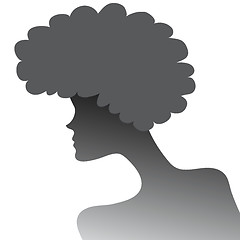 Image showing silhouette of a girl with lush hair in profile