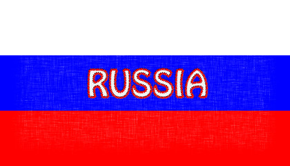 Image showing Flag of Russia stitched with letters