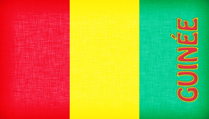 Image showing Flag of Guinea stitched with letters