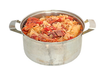 Image showing stuffed cabbage in metal pot