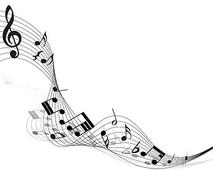 Image showing Musical note staff