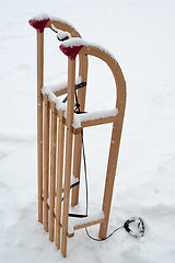 Image showing Wooden sled for a kid