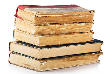 Image showing pile of old books, isolated on white 