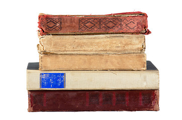 Image showing pile of old books, isolated on white 