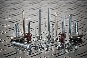 Image showing Varied screws and bolts, close up