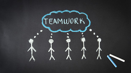 Image showing Chalk Teamwork Illustration