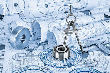 Image showing Technical drawings with the bearing