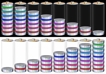 Image showing set of the battery levels images