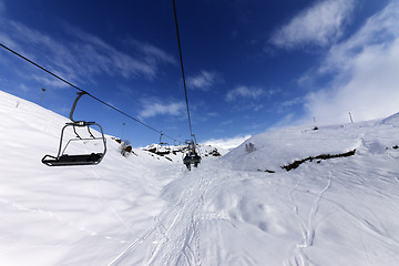 Image showing Chair-lift at ski resort