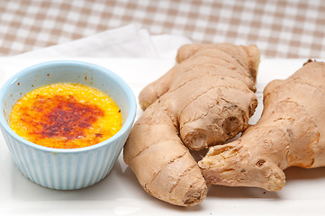 Image showing fresh ginger creme brulee dessert 