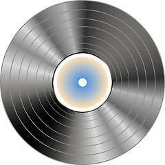 Image showing vinyl record with blue label isolated