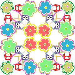 Image showing Cute seamless owl background patten for kids